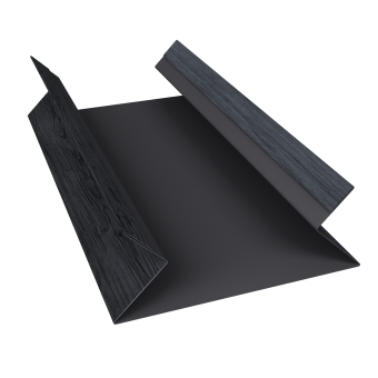 картинка Планка угла внутреннего составная верхняя 0,45 Print Premium Grey Wood TwinColor (2м) Центр Кровли