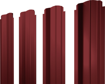 картинка Штакетник П-образный B фигурный Grand Line 0,45 PE RAL 3011 коричнево-красный Центр Кровли