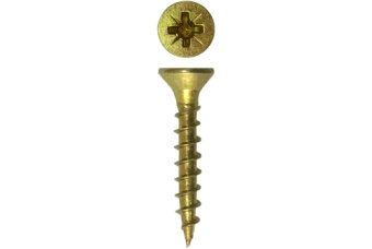 картинка Саморез Rizzel Pz 4,0х16 (2000шт) шлиц Pz2, желтый цинк (короб) Центр Кровли