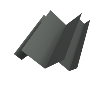 картинка Угол внутренний сложный Кликфальц Pro 0,45 PE с пленкой RAL 7005 мышино-серый (2м) Центр Кровли