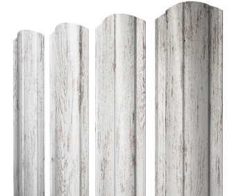 картинка Штакетник Круглый фигурный 0,45 Print Elite Snow Wood TwinColor Центр Кровли