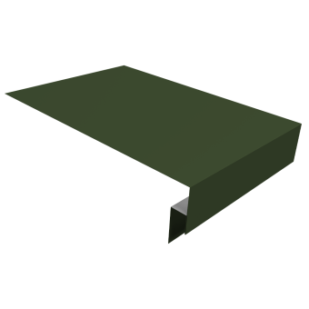 картинка Планка околооконная сложная 250х50х12 (j-фаска) 0,5 Satin Matt TX RAL 6020 хромовая зелень (3м) Центр Кровли