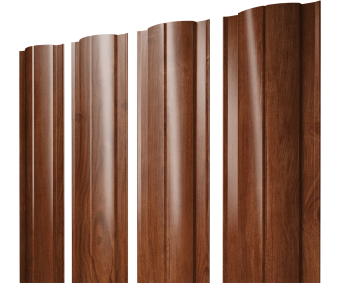 картинка Штакетник Круглый с прямым резом 0,45 Print Elite Rowan TwinColor Центр Кровли