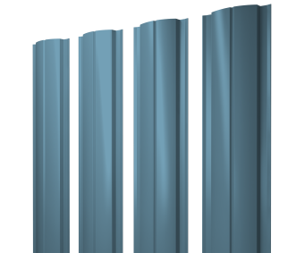 картинка Штакетник Полукруглый Slim с прямым резом 0,45 Drap TX RAL 5024 пастельно-синий Центр Кровли