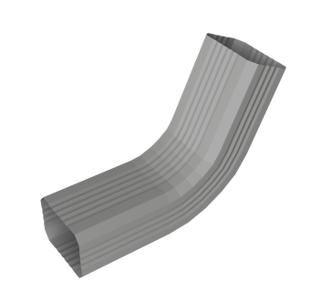 картинка Колено стока гофрированное Vortex Lite 76х102мм PE RAL 9006 бело-алюминиевый Центр Кровли