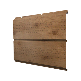 картинка Софит ЭкоБрус new c перфорацией 0,45 Print Premium с пленкой Pine Wood Fresh Центр Кровли