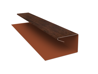 картинка Планка П-образная завершающая сложная (КД) 0,45 Print Premium Cherry Wood Dark FTC (2м) Центр Кровли