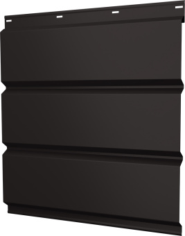 картинка Софит металлический Классик v02 Grand Line без перфорации 0,5 Satin с пленкой RR 32 темно-коричневый Центр Кровли