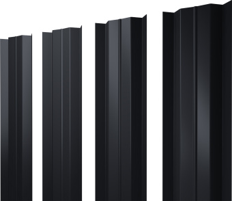 картинка Штакетник М-образный B с прямым резом Grand Line 0,5 Satin Matt RAL 7024 мокрый асфальт Центр Кровли