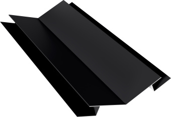 картинка Угол внутренний сложный 75х75 135 градусов Grand Line 0,45 ПЭ с пленкой RAL 9005 черный (2м) Центр Кровли