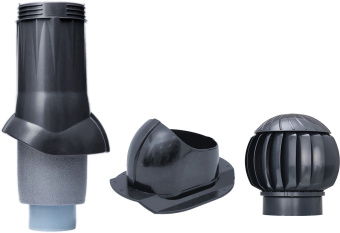 картинка Комплект канализационный Gervent Твистер для кровли Каскад изолированный 110/160мм серый граф Центр Кровли