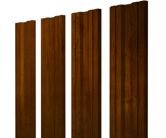 картинка Штакетник Twin с прямым резом 0,45 Print-Double Premium Golden Wood Intense F Центр Кровли