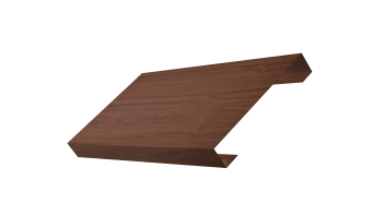 картинка Ламель лицевая 125 забора жалюзи Texas 0,45 Print Elite с пленкой Choco Wood TwinColor Центр Кровли