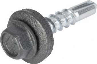 фото Саморез по металлу Daxmer 5,5х19 (250шт) сверло №3 RAL 7024 муар Центр Кровли картинка Саморез по металлу Daxmer 5,5х19 (250шт) сверло №3 RAL 7024 муар Центр Кровли