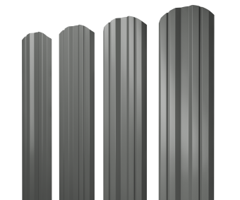картинка Штакетник Twin фигурный 0,45 PE RAL 7005 мышино-серый Центр Кровли