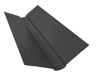 картинка Планка ендовы верхней фигурной 150x150 0,5 Drap RAL 7016 антрацитово-серый (2м) Центр Кровли