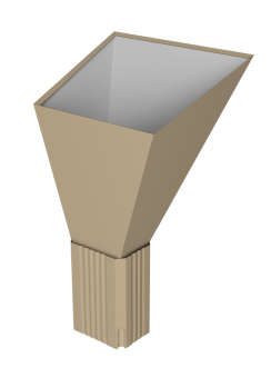 картинка Воронка водосборная прямоугольная Vortex Lite PE RAL 1014 слоновая кость Центр Кровли