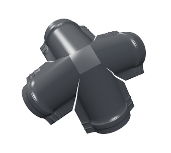 картинка Четверник конька малого полукруглого 0,5 Satin Matt с пленкой RAL 7024 мокрый асфальт Центр Кровли
