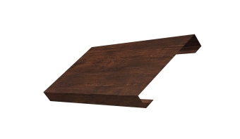 картинка Ламель лицевая 125 забора жалюзи Texas 0,45 Print-Double Premium с пленкой Cherry Wood Dark F Центр Кровли