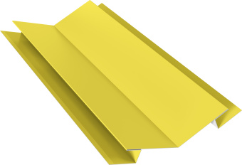 картинка Угол внутренний сложный 75х75 135 градусов Grand Line 0,45 ПЭ с пленкой RAL 1018 цинково-желтый (2м) Центр Кровли