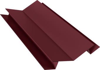 картинка Планка угла внутреннего сложного 135 градусов Экобрус Grand Line 0,45 ПЭ двухсторонний с пленкой RAL 3005 красное вино (2м) Центр Кровли