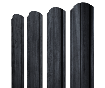 картинка Штакетник Полукруглый Slim фигурный 0,45 Print Premium Grey Wood TwinColor Центр Кровли