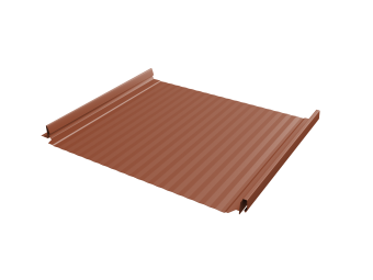 картинка Кликфальц Pro Gofr Grand Line 0,5 Velur X с пленкой на замках RAL 8004 терракота Центр Кровли