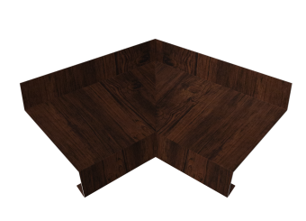 картинка Угол отлива внутренний 70 0,45 Print Elite с пленкой Cherry Wood TwinColor Центр Кровли