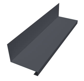 картинка Планка примыкание нижнее к трубе для Кликфальц Pro 0,45 Drap-double TX RAL 7024 мокрый асфальт (3м) Центр Кровли