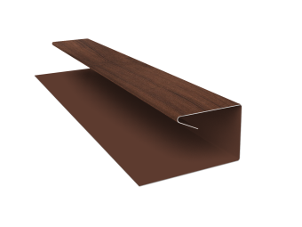 картинка Планка П-образная завершающая сложная (КД) 0,45 Print Elite Choco Wood TwinColor (3м) Центр Кровли
