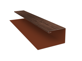картинка Планка П-образная Экобрус Grand Line 0,45 Print Premium Antique Wood TwinColor (2м) Центр Кровли