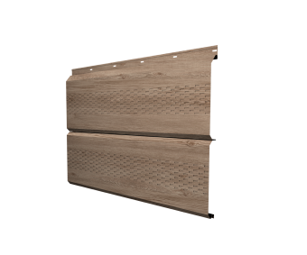 картинка Софит ЭкоБрус с перфорацией 0,345 Grand Line 0,45 Print Elite с пленкой White Wood TwinColor Центр Кровли