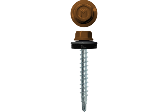 картинка Саморез кровельный Daxmer 4,8х35 (250шт) сверло №1 RAL 8001 Центр Кровли