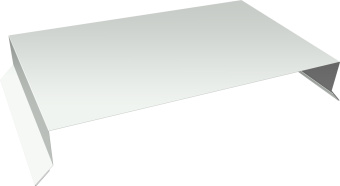 картинка Парапетная крышка прямая 390мм Grand Line 0,5 ПЭ слим с пленкой RAL 9003 сигнальный белый (3м) Центр Кровли