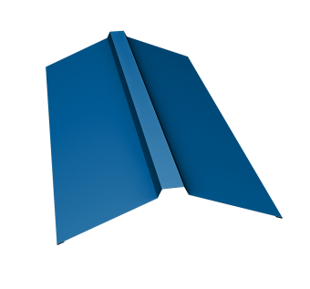 картинка Планка конька прямоугольного 150х30х150 0,5 Satin с пленкой RAL 5005 сигнальный синий (3м) Центр Кровли
