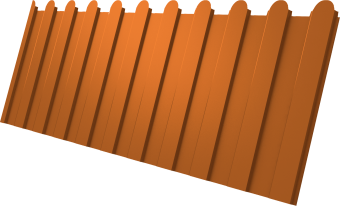 картинка Профнастил С8A v02 фигурный Grand Line 0,45 PE RAL 2004 оранжевый Центр Кровли