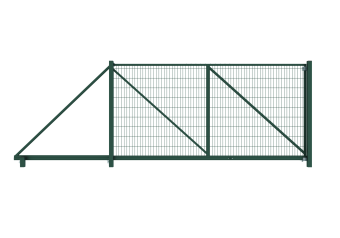 фото Ворота откатные Medium 2,03х4,0 RAL 6005 вправо Центр Кровли картинка Ворота откатные Medium 2,03х4,0 RAL 6005 вправо Центр Кровли