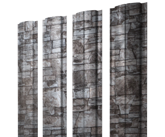 фото Штакетник Полукруглый Slim с прямым резом 0,45 Print Elite Fine Stone TwinColor Центр Кровли картинка Штакетник Полукруглый Slim с прямым резом 0,45 Print Elite Fine Stone TwinColor Центр Кровли