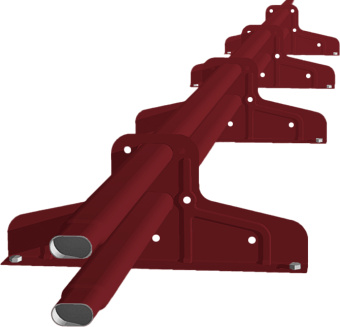 фото Снегозадержатель трубчатый Premium М4 45х25 RAL 3005 (3м) оцинкованный Центр Кровли картинка Снегозадержатель трубчатый Premium М4 45х25 RAL 3005 (3м) оцинкованный Центр Кровли