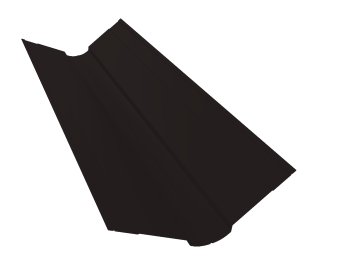 картинка Планка ендовы верхней фигурной 100x100 0,5 Drap RAL 9005 черный (2м) Центр Кровли