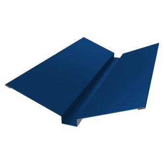 картинка Планка ендовы верхней 115х30х115 0,5 Satin с пленкой RAL 5005 сигнальный синий (3м) Центр Кровли