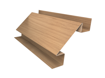картинка Угол внутренний сложный 75мм 0,45 Print Elite Honey Wood TwinColor (3м) Центр Кровли