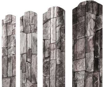 картинка Штакетник М-образный В фигурный 0,45 Print Elite Fine Stone TwinColor Центр Кровли