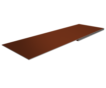 картинка Планка финишная 48х25 0,5 Satin с пленкой RAL 3009 оксидно-красный (2м) Центр Кровли