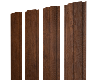 картинка Штакетник Полукруглый Slim с прямым резом 0,45 Print-Double Premium Golden Wood Fresh Центр Кровли