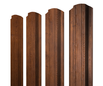 картинка Штакетник Прямоугольный фигурный 0,45 Print-Double Premium Golden Wood Fresh Центр Кровли