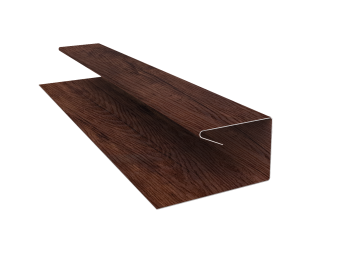 картинка Планка П-образная завершающая сложная (КД) 0,45 Print-Double Premium Cherry Wood Fresh (2м) Центр Кровли