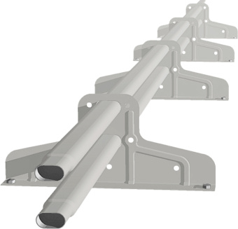 картинка Снегозадержатель трубчатый Premium М4 45х25 RAL 9016 (3м) оцинкованный Центр Кровли