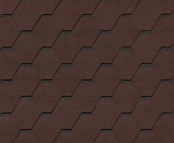 картинка Черепица гибкая RoofShield Классик Стандарт коричневый с оттенением Центр Кровли