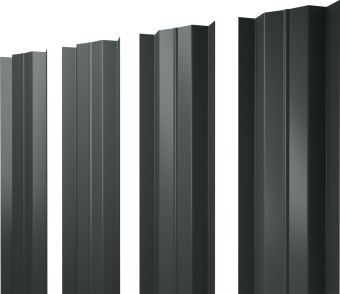 картинка Штакетник М-образный B с прямым резом Grand Line 0,45 PE RAL 7005 мышино-серый Центр Кровли